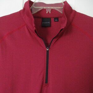 Dunning Mens L/S Stretch Wine Red 1/4 Zip Golf Wind Shirt Sweater - Size Large